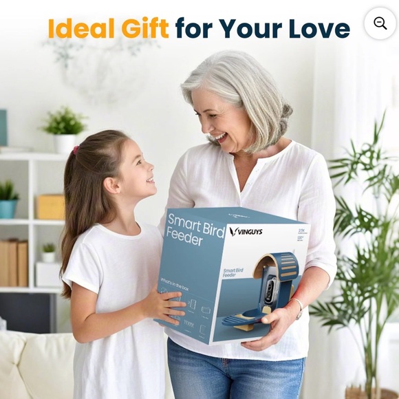 Vinguys Smart Bird Feeder with Camera - Blue and Tan - Picture 3 of 9